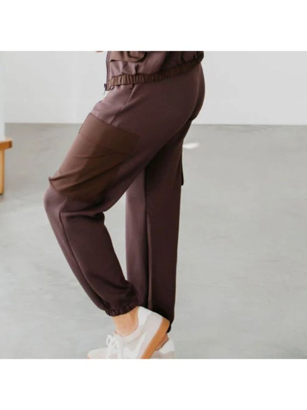 Rae Mode Brown Cargo Joggers Womens Size 3XL Elastic Waistband Cuffs Pockets NEW
